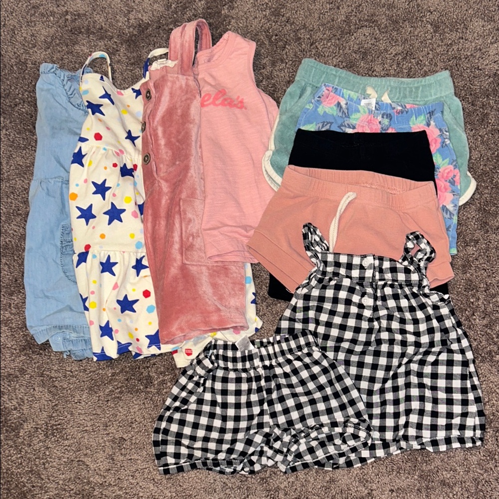 Toddler girl 2T spring/summer dress, tank top, shorts, matching set bundle!!
